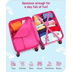 Babyhug Trolley Bag Owl Print Pack of 2 Dark Pink -18 & 20 Inches