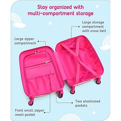 Babyhug Trolley Bag Owl Print Pack of 2 Dark Pink -18 & 20 Inches