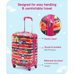 Babyhug Trolley Bag Owl Print Pack of 2 Dark Pink -18 & 20 Inches