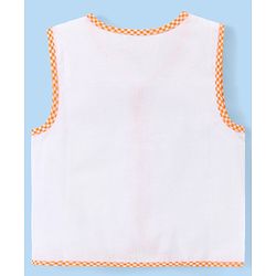 Babyhug 100% Cotton Cambric Sleeveless  Front Open Jhablas with Animal Print Pack of 5 - White