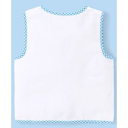 Babyhug 100% Cotton Cambric Sleeveless  Front Open Jhablas with Animal Print Pack of 5 - White