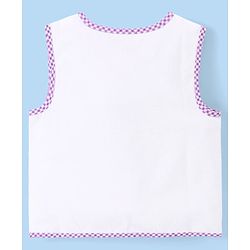 Babyhug 100% Cotton Cambric Sleeveless  Front Open Jhablas with Animal Print Pack of 5 - White