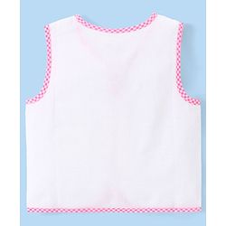 Babyhug 100% Cotton Cambric Sleeveless  Front Open Jhablas with Animal Print Pack of 5 - White