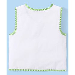 Babyhug 100% Cotton Cambric Sleeveless  Front Open Jhablas with Animal Print Pack of 5 - White