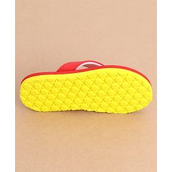 Cute Walk by Babyhug Slip On Flip Flops With Floral Print - Red