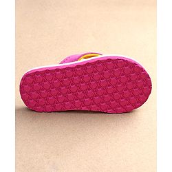 Cute Walk by Babyhug Slip On Flip Flops with Floral Print - Pink & White