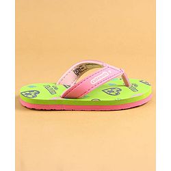 Cute Walk by Babyhug Slip On Flip Flops Text Print - Green
