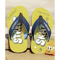 Cute Walk by Babyhug Slip On Flip Flops Text Print - Yellow