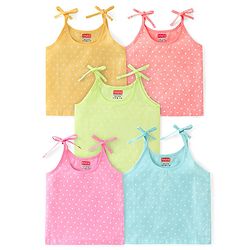 Babyhug 100% Cotton Woven Floral Printed Shoulder Tie Knot Jhablas Pack of 5 - Multicolour