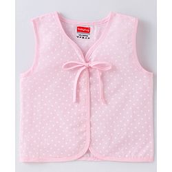 Babyhug 100% Cotton Woven Sleeveless Front Tie Knot Jhablas With Polka Dot Print Pack of 5 - Multicolour