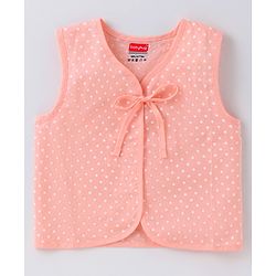 Babyhug 100% Cotton Woven Sleeveless Front Tie Knot Jhablas With Polka Dot Print Pack of 5 - Multicolour