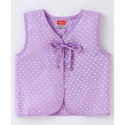 Babyhug 100% Cotton Woven Sleeveless Front Tie Knot Jhablas With Polka Dot Print Pack of 5 - Multicolour