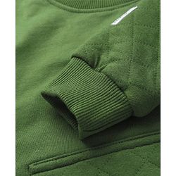 Babyhug Disney Cotton Knit Full Sleeves Sweatshirt with Mickey Mouse Graphics & Kangaroo Pockets - Green