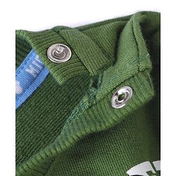 Babyhug Disney Cotton Knit Full Sleeves Sweatshirt with Mickey Mouse Graphics & Kangaroo Pockets - Green