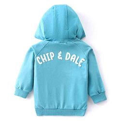 Babyhug Disney Raglan Full Sleeves Sweatshirt With Hood & Chip N Dale Graphics Detailing - Blue