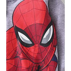 Babyhug Marvel Front Open Full Raglan Sleeves Hooded Sweat Shirt With Spider Man Graphic - Navy Blue