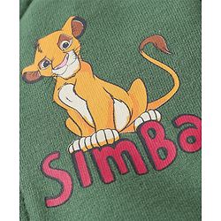 Babyhug Disney Front Open Full Sleeves Hooded Sweat Shirt With Lion King Graphic - Olive Green