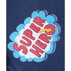 Babyhug Marvels Cotton Knit Full Sleeves Front Open Hooded Sweat Jacket with Zipper & Spider Man Graphics - Navy Blue & Red