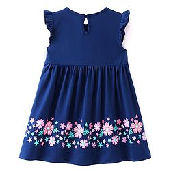 Babyhug Single Jersey Knit Sleeveless Frocks With Floral & Polka Dots Print Pack of 2 - Pink & Navy Blue