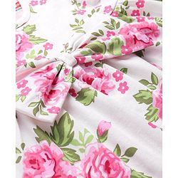 Babyhug Preemie Cotton Knit Full Sleeves Frock with Floral Print & Bloomer - White