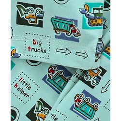 Babyhug Half Sleeves Night Suit Vehicle Print - Light Green
