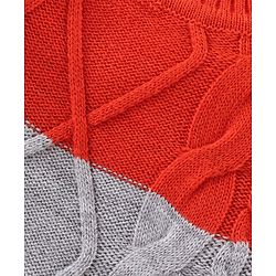 Babyhug Knitted Full Sleeves Sweater Set with Cable Knit Design - Red