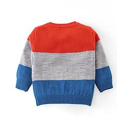 Babyhug Knitted Full Sleeves Sweater Set with Cable Knit Design - Red