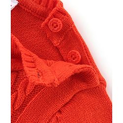 Babyhug Knitted Full Sleeves Sweater Set with Cable Knit Design - Red