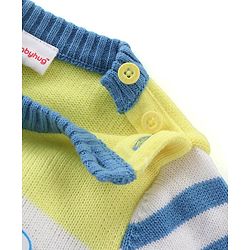 Babyhug Knitted Full Sleeves Sweater Set with Stripes & Patch Work Detailing - Multicolour