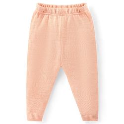 Babyhug Knitted Full Sleeves Sweater Set with Heart Design - Peach