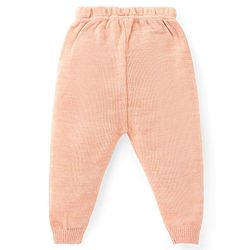 Babyhug Knitted Full Sleeves Sweater Set with Heart Design - Peach