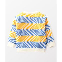 Babyhug Knit Full Sleeves Sweater Set with Wave Pattern Design - Light Blue