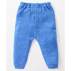 Babyhug Knit Full Sleeves Sweater Set with Wave Pattern Design - Light Blue