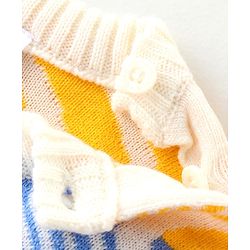 Babyhug Knit Full Sleeves Sweater Set with Wave Pattern Design - Light Blue