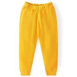 Babyhug Knitted Full Sleeved Pullover Striped  Sweater Set - Yellow  Blue & White
