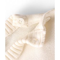 Babyhug Knitted Full Sleeved Pullover Striped  Sweater Set - Yellow  Blue & White