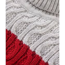 Babyhug Knitted Full Sleeves Turtle Neck Pullovers Sweater With Colour Block & Cable Knit Design - Multicolour