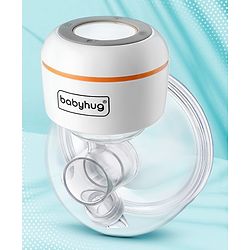Babyhug Hands-Free Smart Wearable Electric Breast Pump  White| 4 Modes & 12 Levels| Quiet & Discreet| Rechargeable Battery| LED Display| Type C Charging| Anti Overflow| Personalized Pumping
