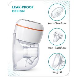 Babyhug Hands-Free Smart Wearable Electric Breast Pump  White| 4 Modes & 12 Levels| Quiet & Discreet| Rechargeable Battery| LED Display| Type C Charging| Anti Overflow| Personalized Pumping