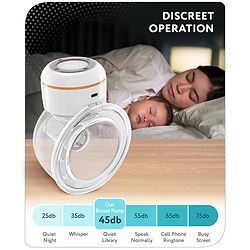 Babyhug Hands-Free Smart Wearable Electric Breast Pump  White| 4 Modes & 12 Levels| Quiet & Discreet| Rechargeable Battery| LED Display| Type C Charging| Anti Overflow| Personalized Pumping