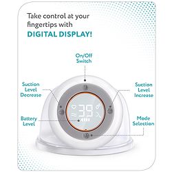 Babyhug Hands-Free Smart Wearable Electric Breast Pump  White| 4 Modes & 12 Levels| Quiet & Discreet| Rechargeable Battery| LED Display| Type C Charging| Anti Overflow| Personalized Pumping