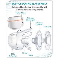 Babyhug Hands-Free Smart Wearable Electric Breast Pump  White| 4 Modes & 12 Levels| Quiet & Discreet| Rechargeable Battery| LED Display| Type C Charging| Anti Overflow| Personalized Pumping
