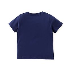 Babyhug Cotton Knit Half Sleeves Night Suit with Animal & Star Print - Navy & Yellow