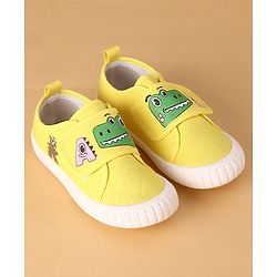 Cute Walk by Babyhug Casual Shoes with Velcro Closure Animal Print - Yellow