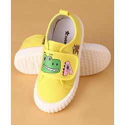 Cute Walk by Babyhug Casual Shoes with Velcro Closure Animal Print - Yellow