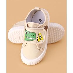 Cute Walk by Babyhug Casual Shoes with Velcro Closure & Dino Print - Beige