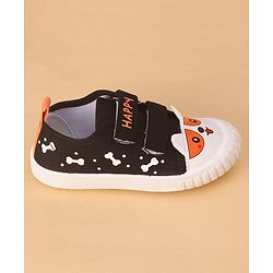 Cute Walk by Babyhug Casual Shoes with Velcro Closure & Bear Print - Black