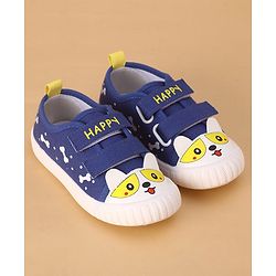 Cute Walk by Babyhug Casual Shoes with Velcro Closure & Bear Print - Blue