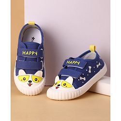Cute Walk by Babyhug Casual Shoes with Velcro Closure & Bear Print - Blue