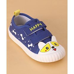 Cute Walk by Babyhug Casual Shoes with Velcro Closure & Bear Print - Blue